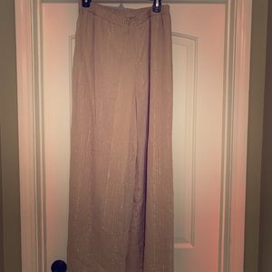 Plus Size Shimmery Gold Evening Palazzo Pants